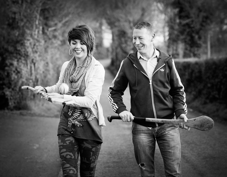 Limerick's legendary All-Star hurler Ciarán Carey  with All-Ireland winning camogie champion Sarah Carey.  
